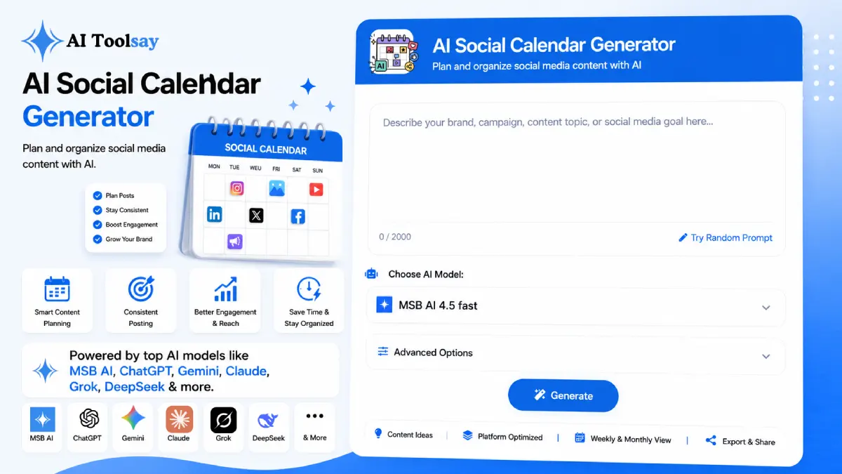 AI Social Calendar Generator